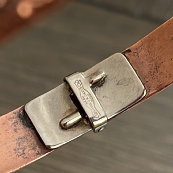 Whiting Davis Hinged Cuff Bracelet Copper Floral Leaf High Relief Signed Vintage - Picture 16 of 16